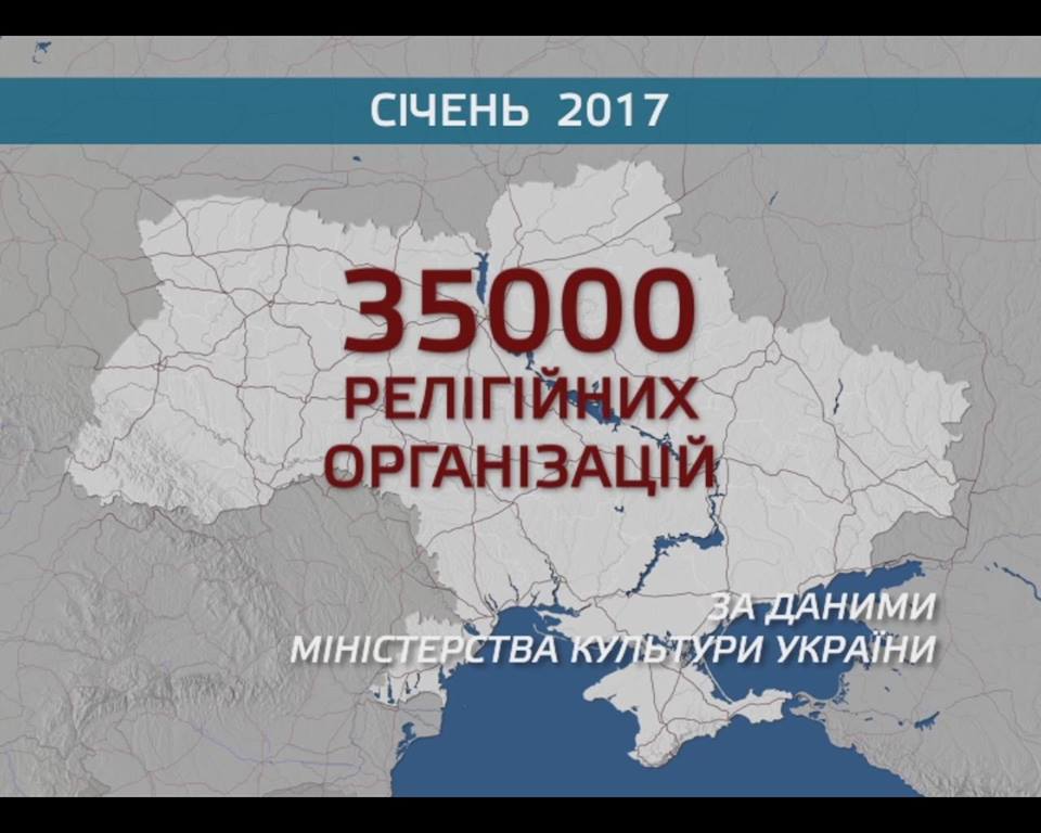 Кількість релігійніх організацій в Україні